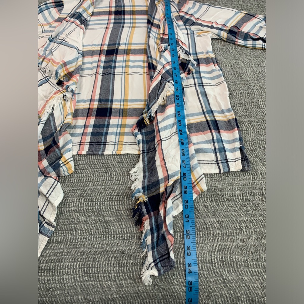 3/$30 Maurice’s Women’s Plaid Open Front Kimono Cardigan Size 0 - Picture 9 of 12